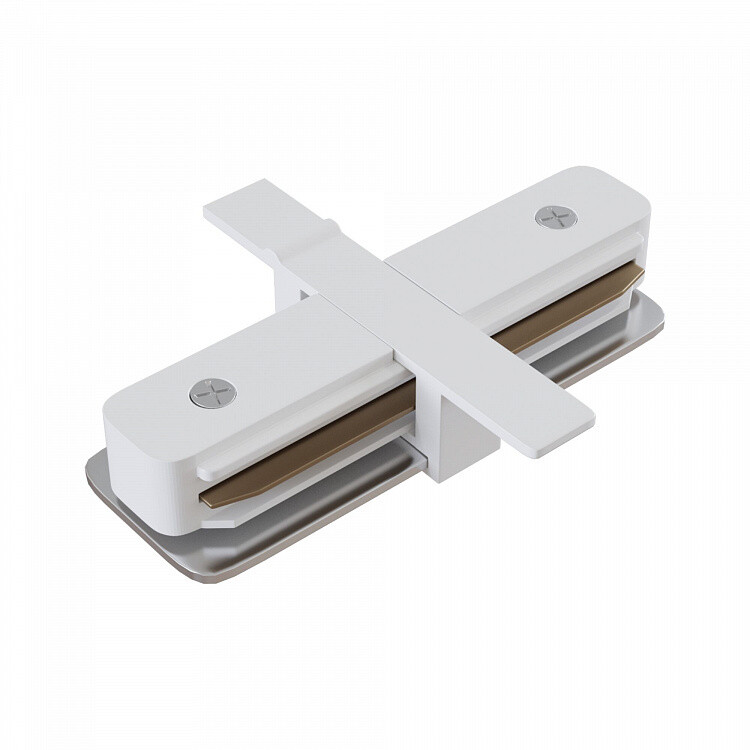 Straight Connector for recessed single phase track system White