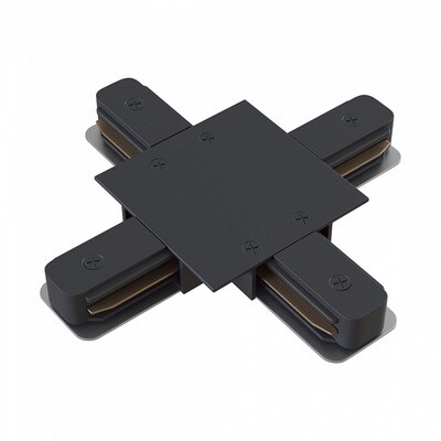 Cross Connector for recessed single phase track system Black
