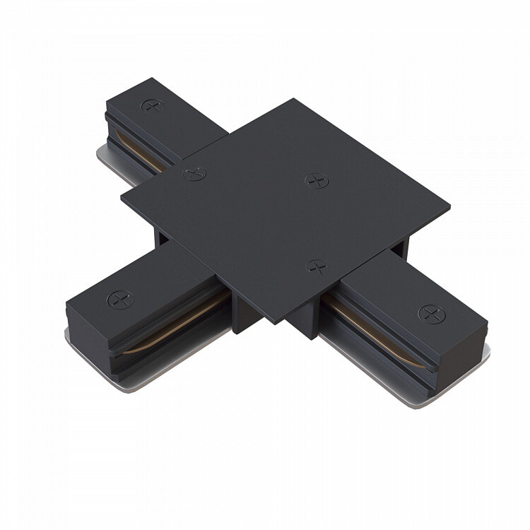 T Connector for recessed single phase track system Black