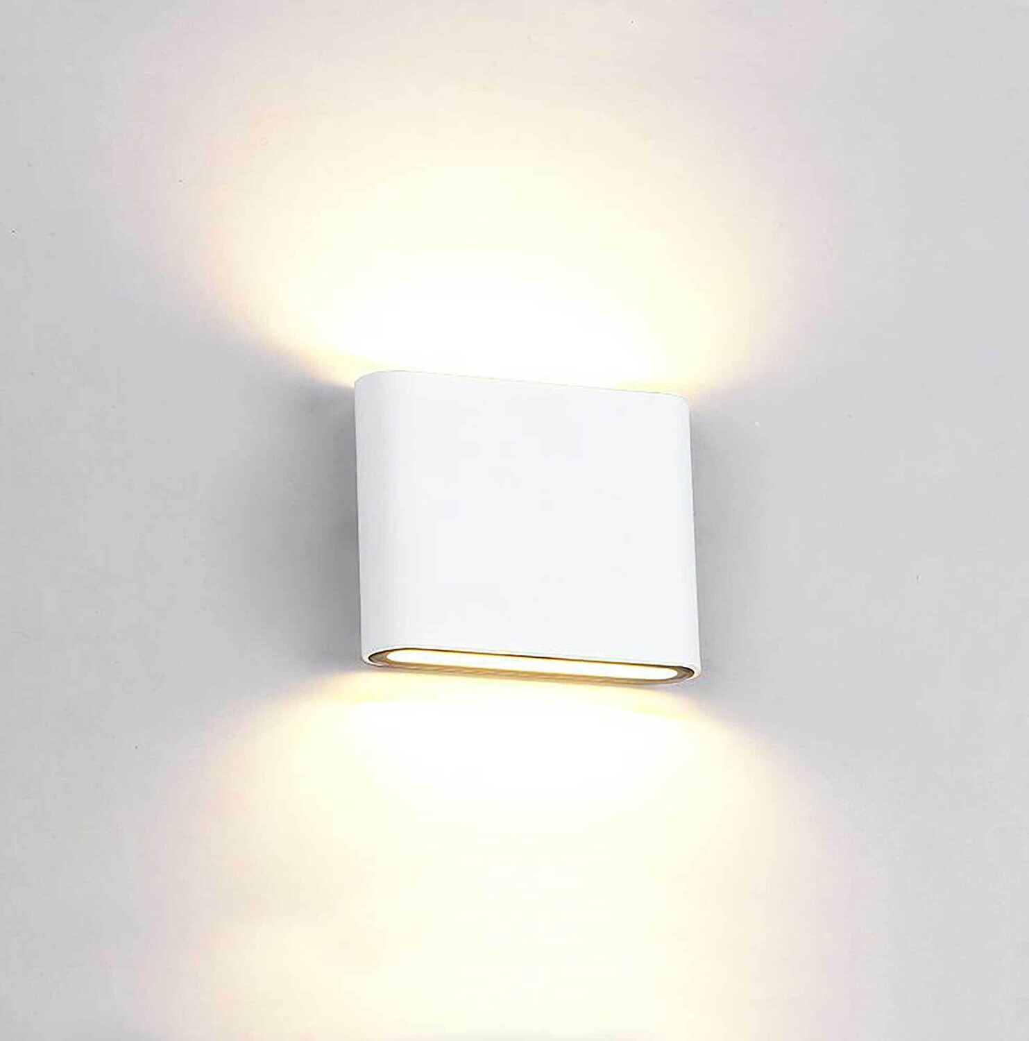 Contour Small Up &amp;  Down Wall Light LED 2x3W 350lm 3000K IP54 Sand White