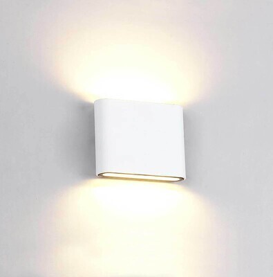Contour Small Up &  Down Wall Light LED 2x3W 350lm 3000K IP54 Sand White