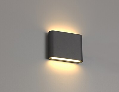 Contour Small Up &  Down Wall Light LED 2x3W 350lm 3000K IP54 Anthracite
