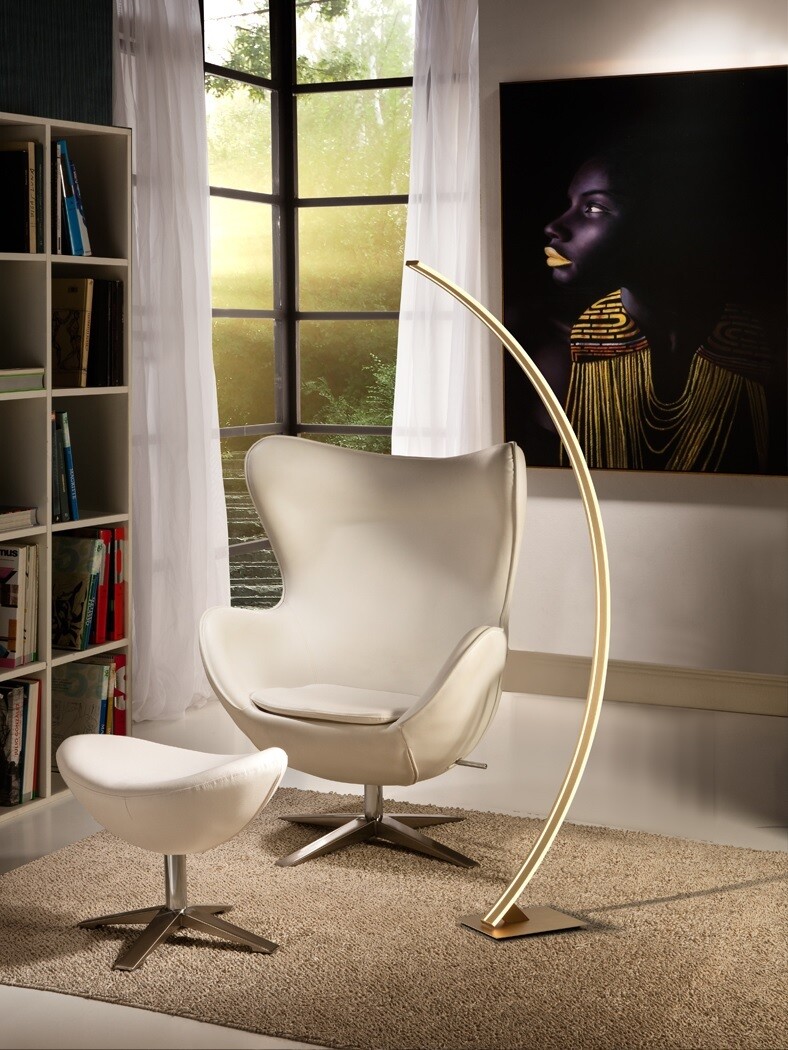 Arcus Floor Lamp LED 38W Brushed Gold Dimmable
