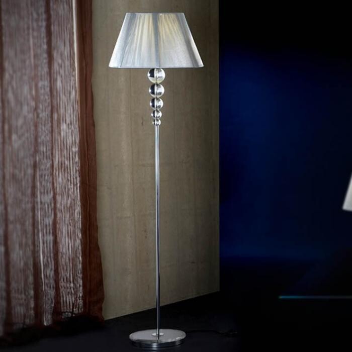 Mercury Floor Lamp LED 1xE27 Chrome/Silver Shade