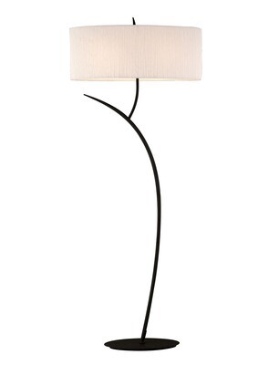 ALBERO Floor Lamp 2xE27, Anthracite With White Oval Shade