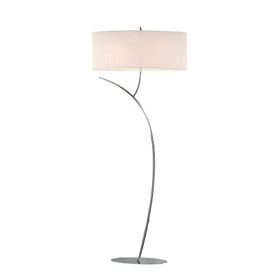 ALBERO Floor Lamp 2xE27, Polished Chrome With White Oval Shade