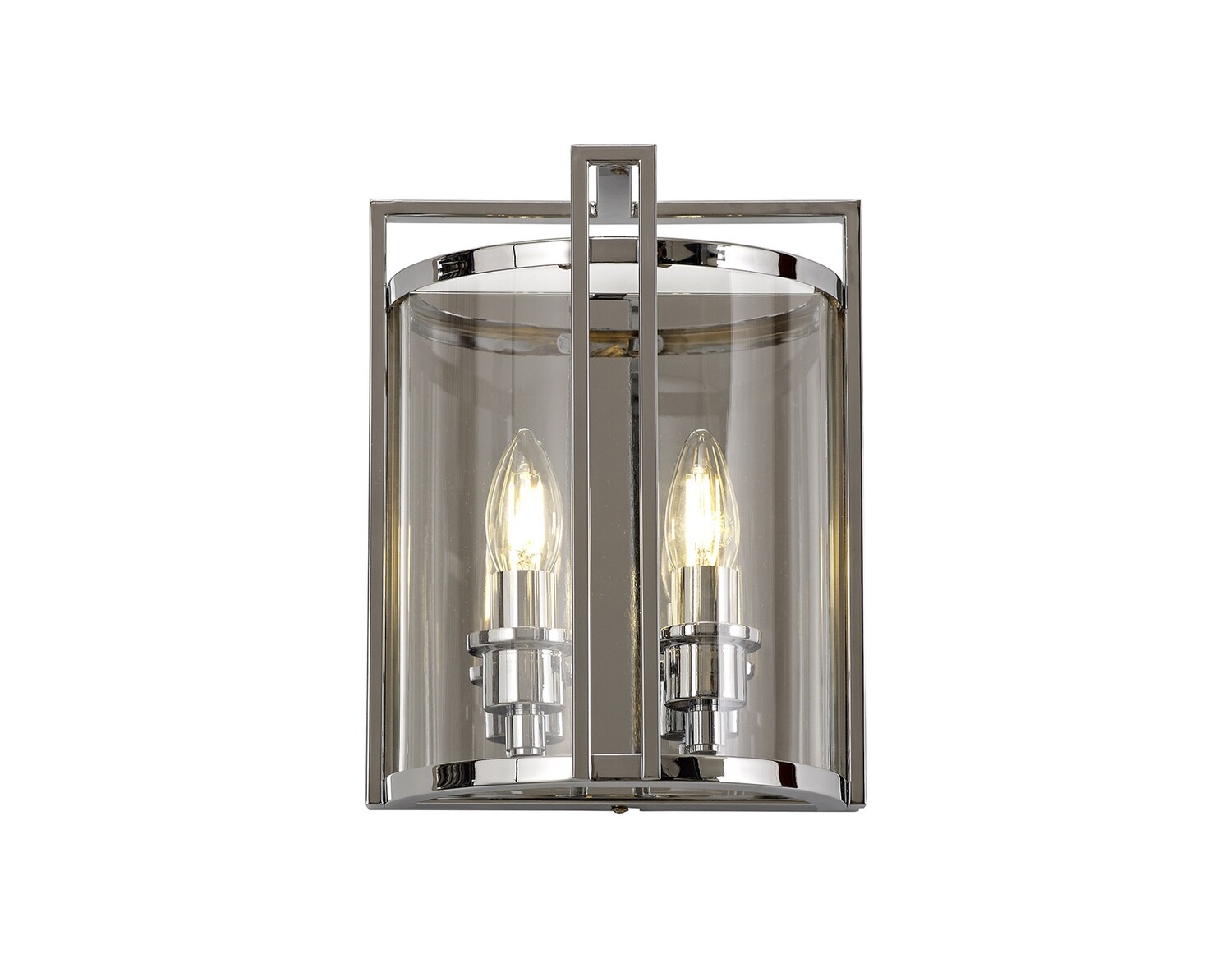 WINSTON Wall Light 2 Light E14 Polished Chrome/Glass