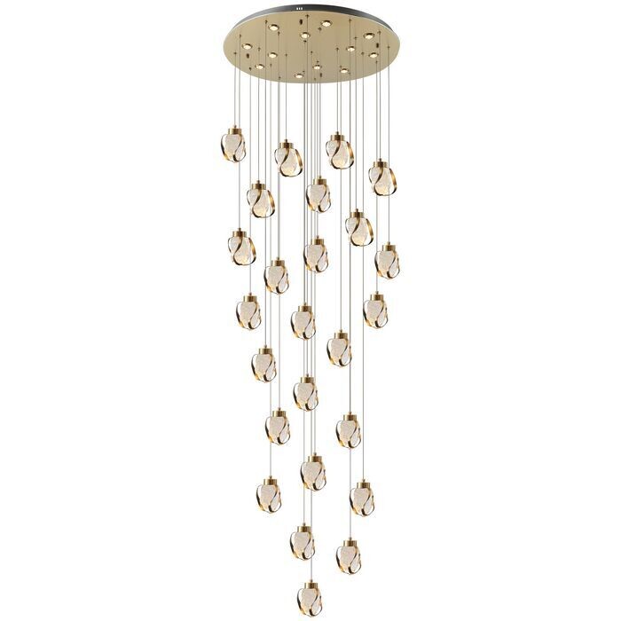 MOSSEN  long modern Chandelier LED 25x7 + 12x3W 3000K (warm white) Copper