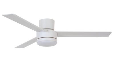 LAGOON White low profile ceiling fan Ø132cm light integrated and remote control included