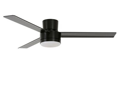LAGOON Black low profile ceiling fan Ø132cm light integrated and remote control included