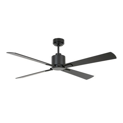 CLIMATE I Black ceiling fan Ø132 4 blades with remote control