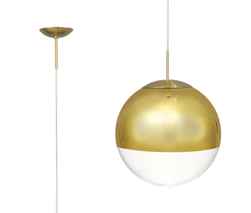 BALLONDA Medium Ball Pendant 1 Light E27 Gold Mirrored