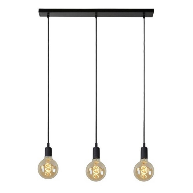 FIX pendant lamp 3xE27 D95 2200K Amber 780lm Black Dimmable