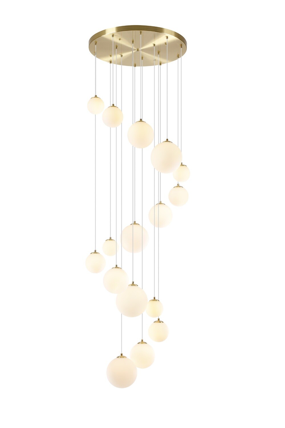 VESPINA Long Pendant 16 x G9 Satin Gold/Opal White