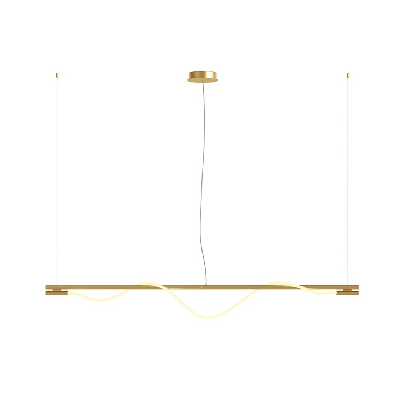 TAU 180cm Linear Pendant Lamp 21W LED 3000K 910lm Matt Gold