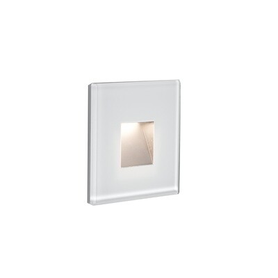 DART Recessed Square Wall Lamp, 1 x 2W LED, 3000K, 70lm, IP65, White