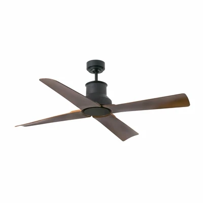 WINCHE Ø130cm ceiling fan matt black/dark brown with remote control included