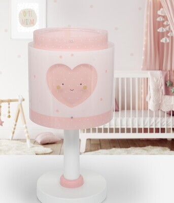 BABY DREAMS Childrens Table Lamp 1xE14 Heart Pink