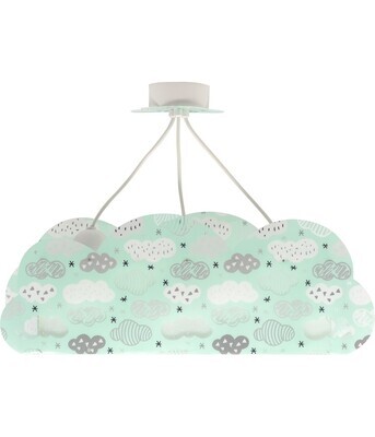 CLOUDS Childrens 3 Light Pendant Lamp GREEEN 3xE27