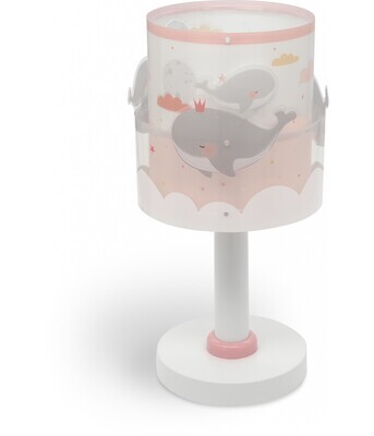 WHALE DREAMS Childrens Table Lamp 1xE14 Pink