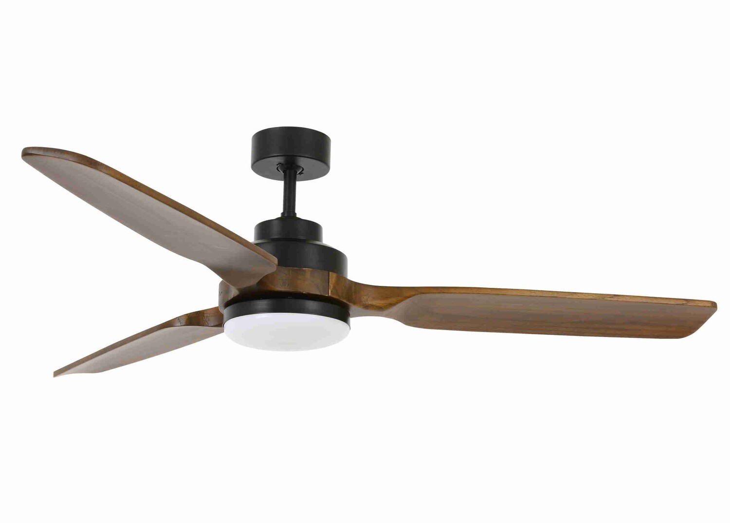 SHOALHAVEN black/walnut Solid Wood ceiling fan Ø142cm light integrated and remote control included