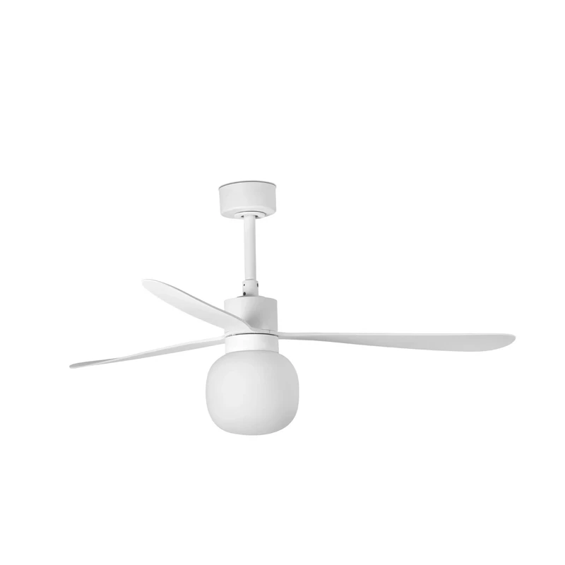 AMELIA BALL White ceiling fan Ø132cm light integrated,  remote control included