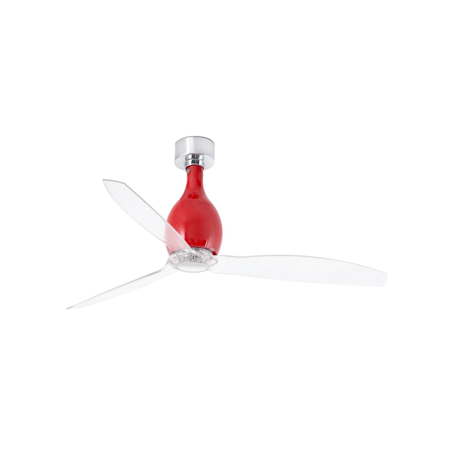 MINI ETERFAN Shiny Red/Transparent ceiling fan Ø128cm with remote control included