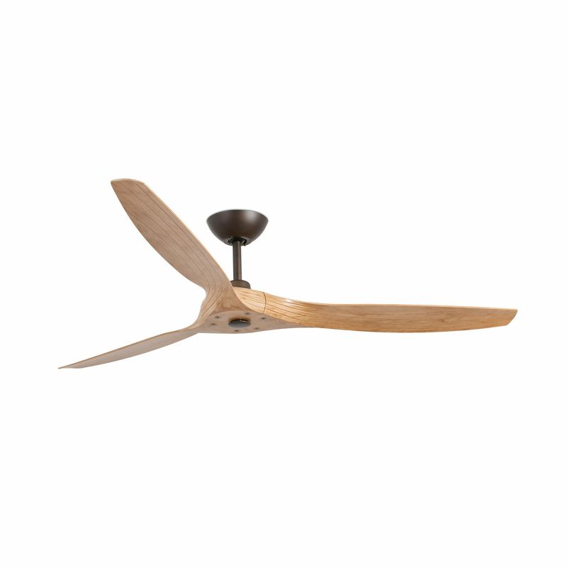 MOREA Ø152cm Dark Brown/Natural ceiling fan, remote control included