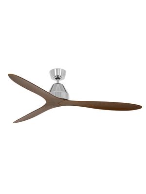 WHITEHAVEN Ø142 Brushed Chrome/Koa ceiling fan 3 blades with remote control