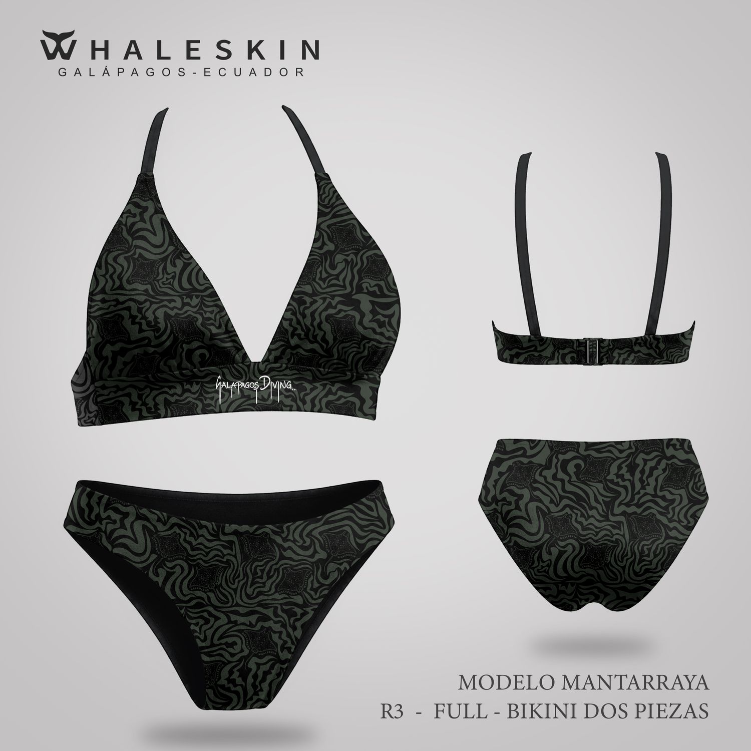 Mix-and-Match Bikinis - Manta Ray - Mud / Black