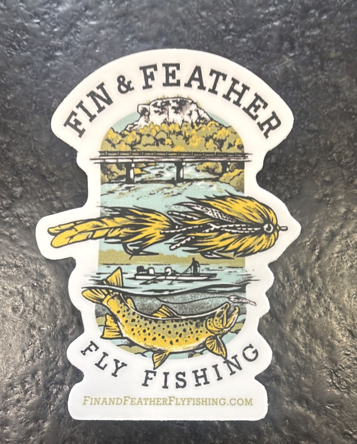 Fin &amp; Feather Fly Fishing Sticker - Small