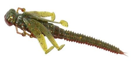 Flutter Nymph, Colour: Green Pumpkin Red Craw, Size: 3.5