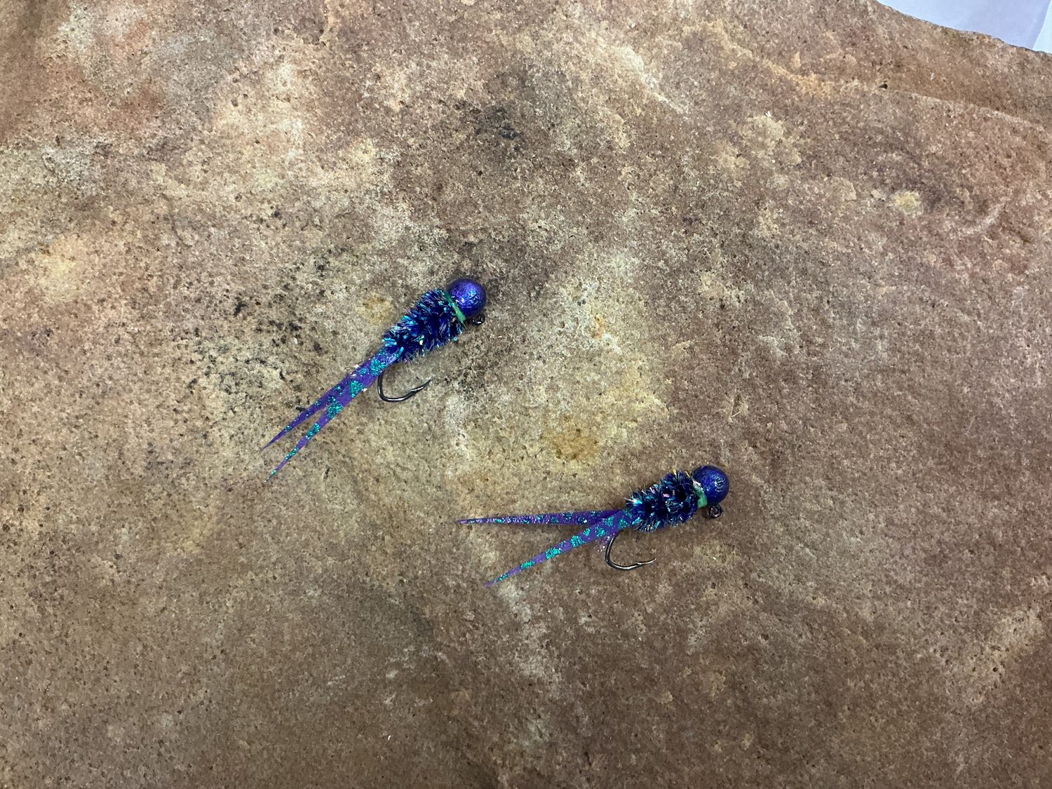 Split Tail Hair Jigs 2pk, Colour: Junebug, Size: 1/16