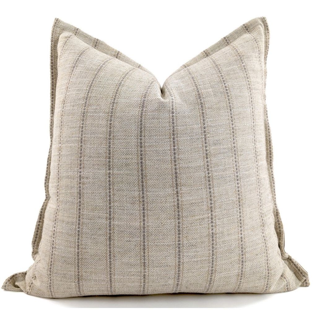 Linen Earstripped Cushion Cover
