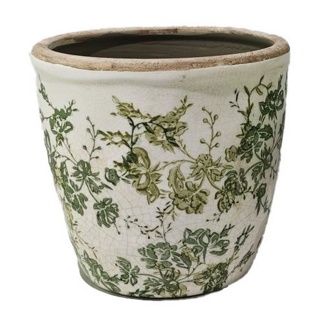 Green Floral Pot