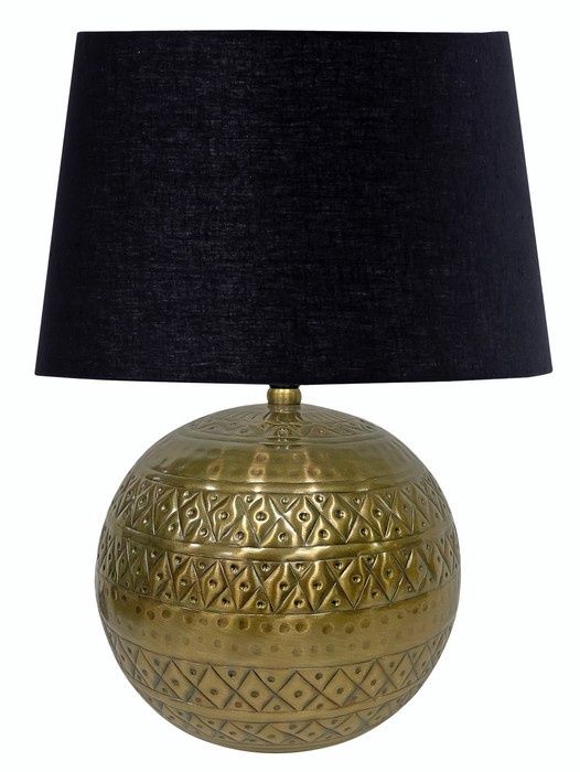 Table Lamp and Shade -Antique Brass /Black