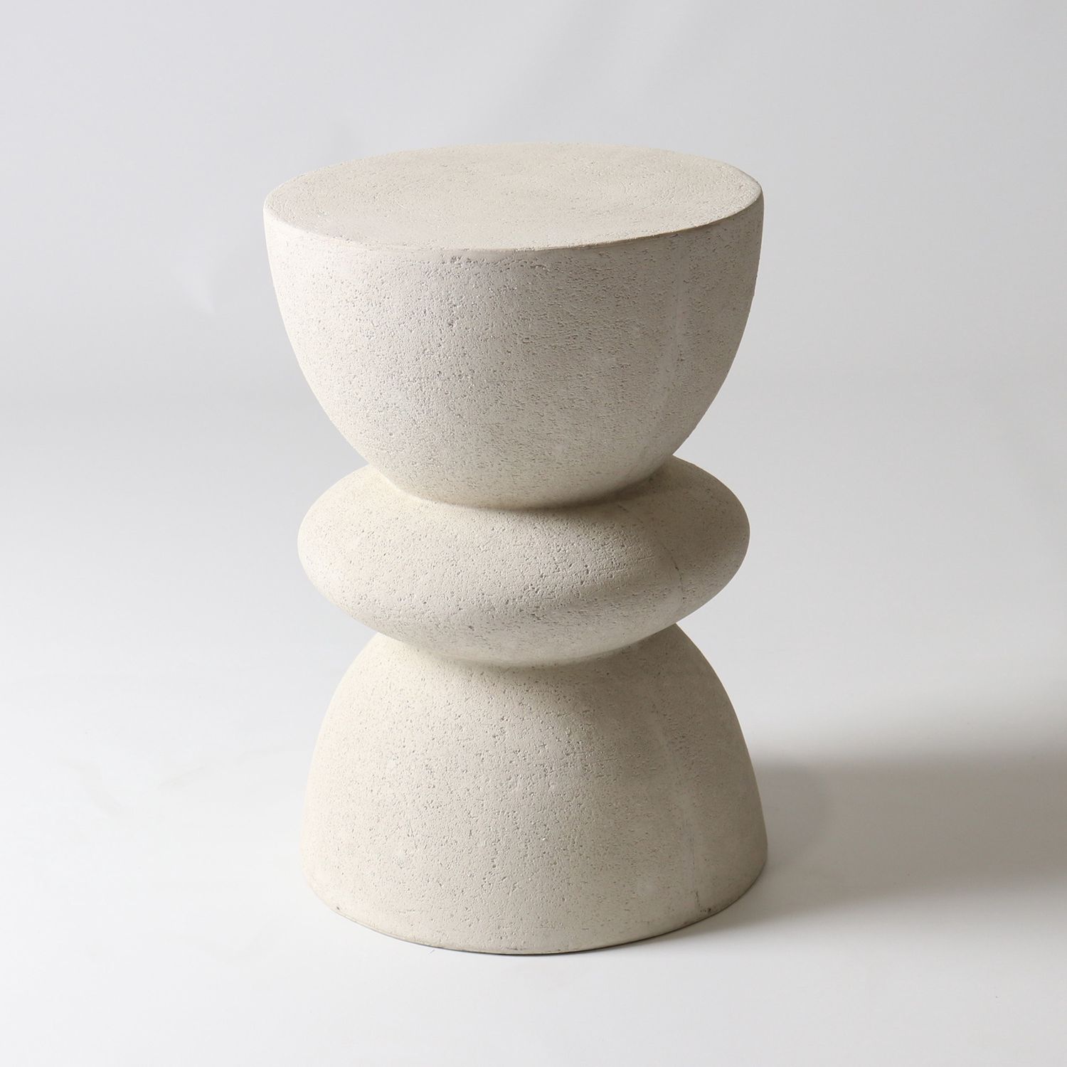 Fibreglass Hourglass Stool - Off White