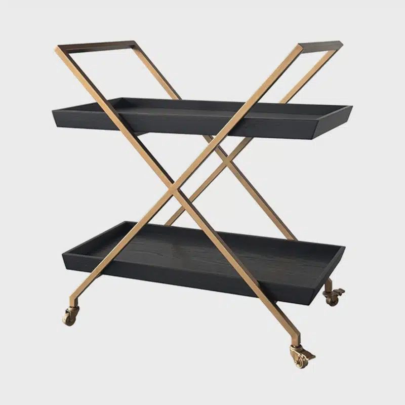 Monterey Bar Cart - Blk / Brass
