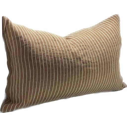 Linen Stripe Cushion Cover, Colour: sandstone, Size: 60x40