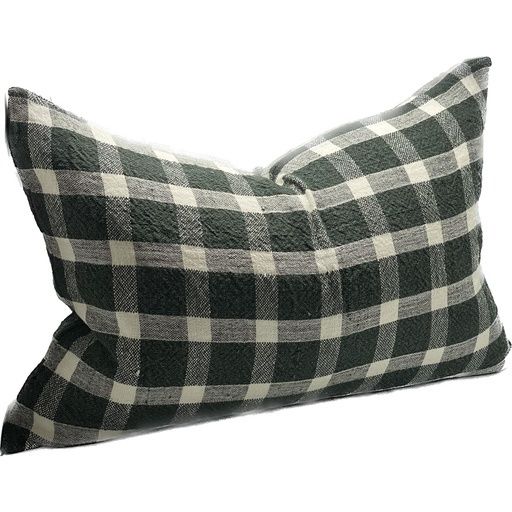 Linen/Cotton Cushion Cover, Colour: Drk Green, Size: 40x60
