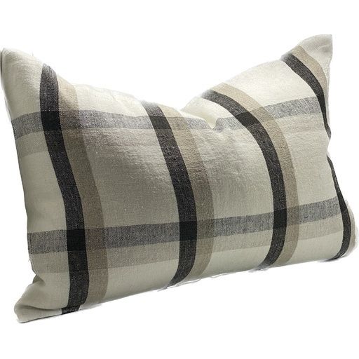 Linen Check Cushion Cover IVORY / NATURAL / BLACK