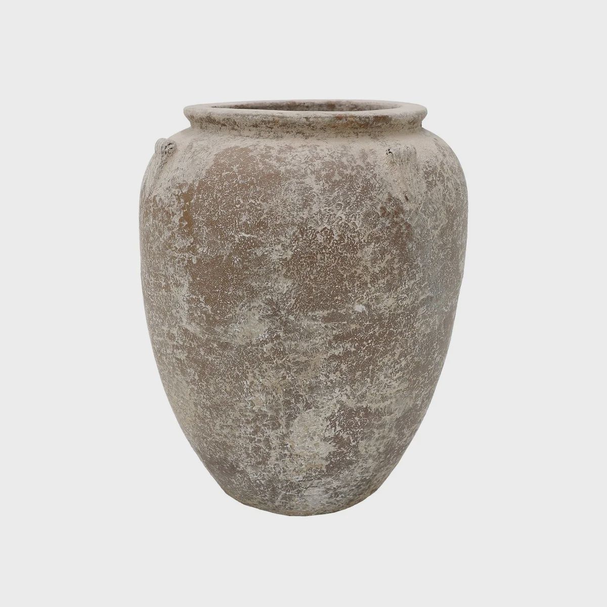 Gaia Planter with Lugs - Weathered Cream Wash - Large