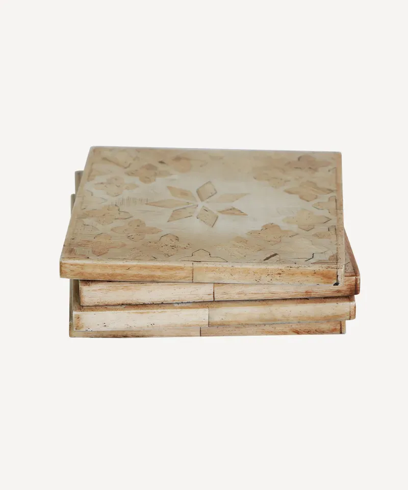 Flower Bone Coasters S/4