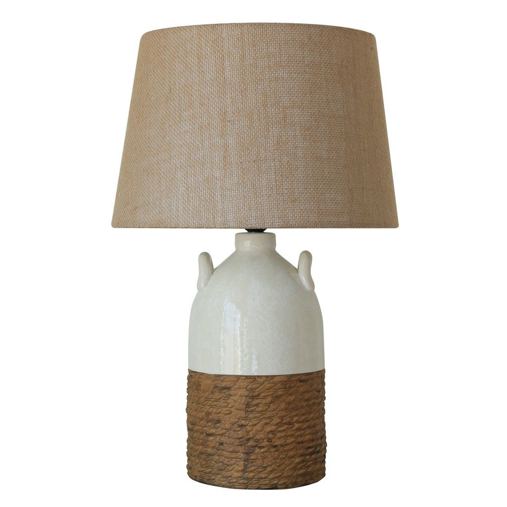 ANTIQUE CERAMIC LAMP WITH SHADE
