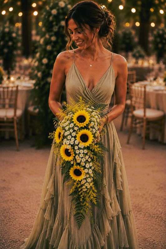 Sunflowers Bridesmaid Cascading