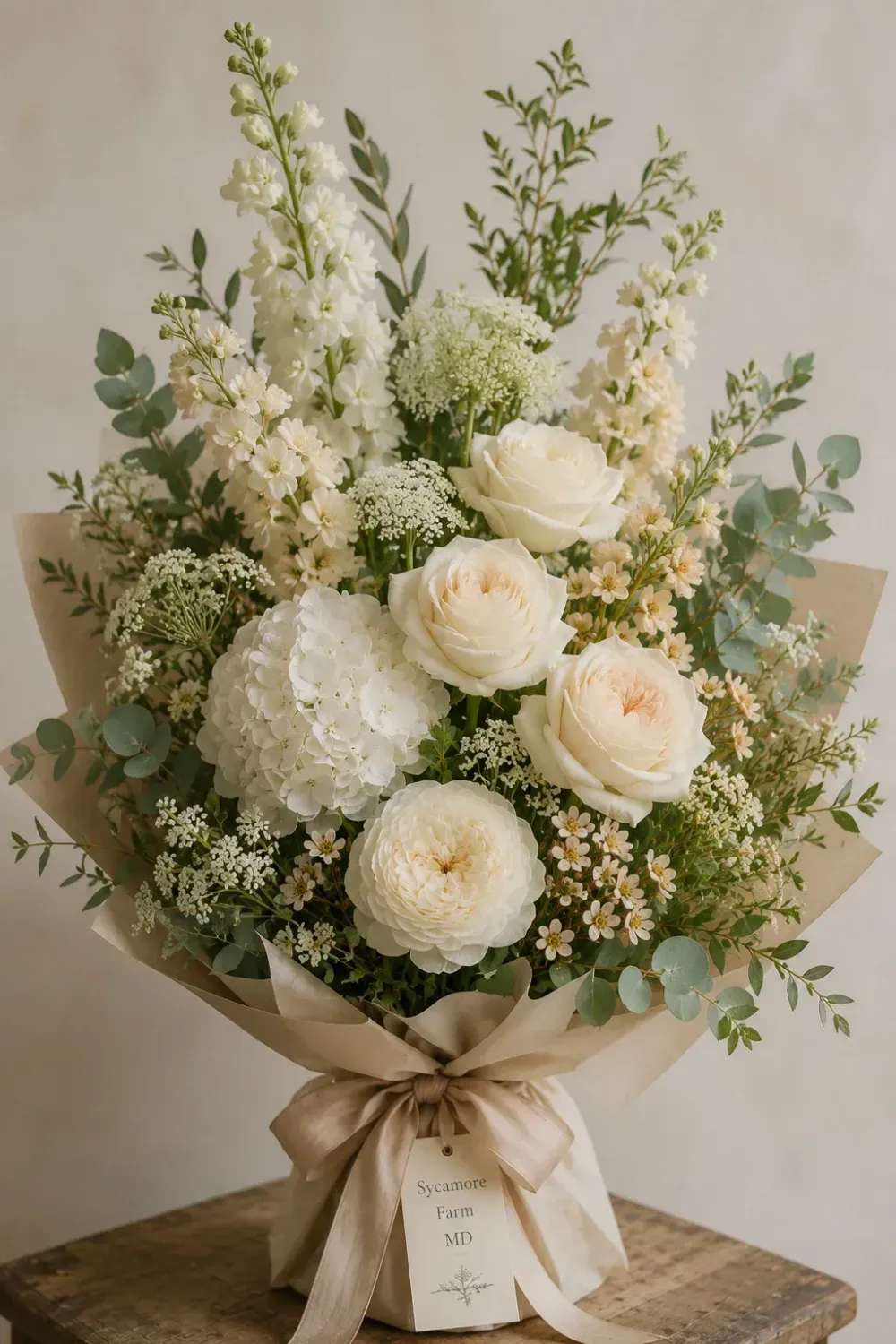 Formal Creams Bouquet Wrapped