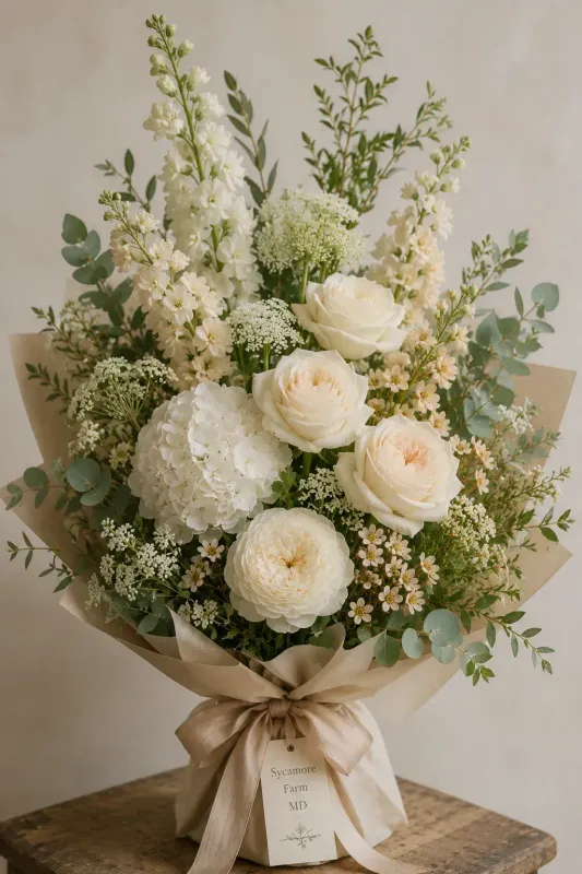 Formal Creams Bouquet Wrapped