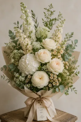 Formal Creams Bouquet Wrapped