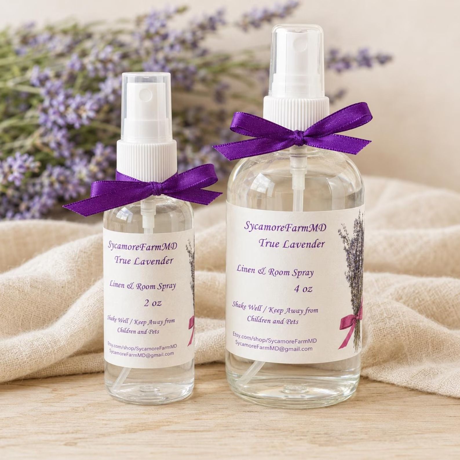 Lavender Linen and Room Spray, Home Fragrance Mist, 2oz or 4 oz