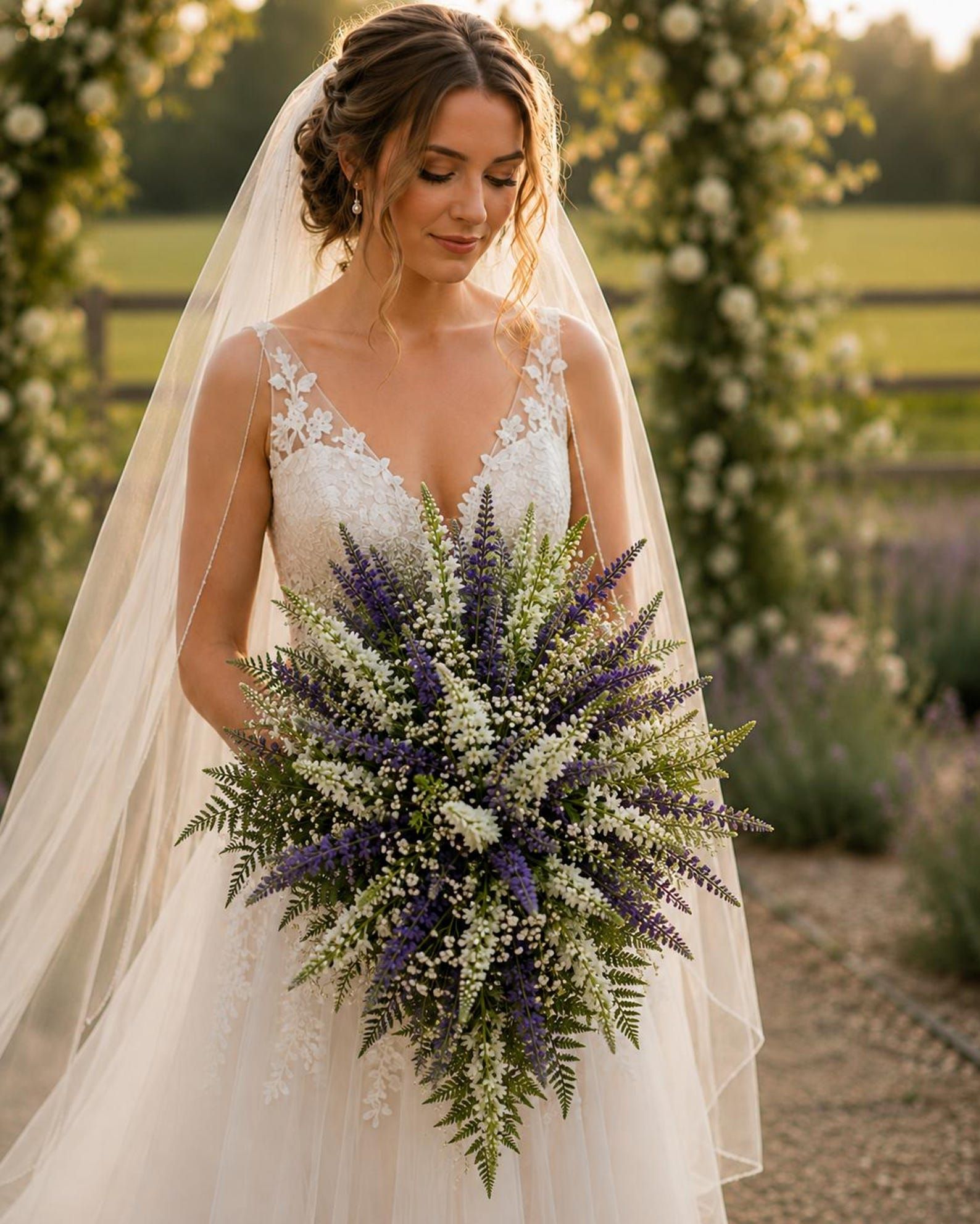 Veronica Bridal Bouquet, Spring Wedding Flowers, Farm-grown, French Country Bride, Party Favors